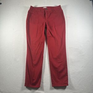 Size 0.5 Chicos Pants Womens  Red Zip Pocket  Straight Leg Casual Pants
